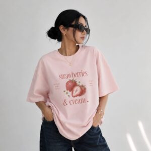 100% strawberry oversized standard t shirt